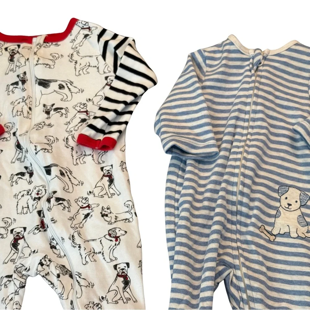 Little‎ Me Black and White Dog Print Footies